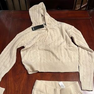 Nasty Gal cream knit set